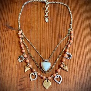 Lucky Brand two tone triple layered necklace
